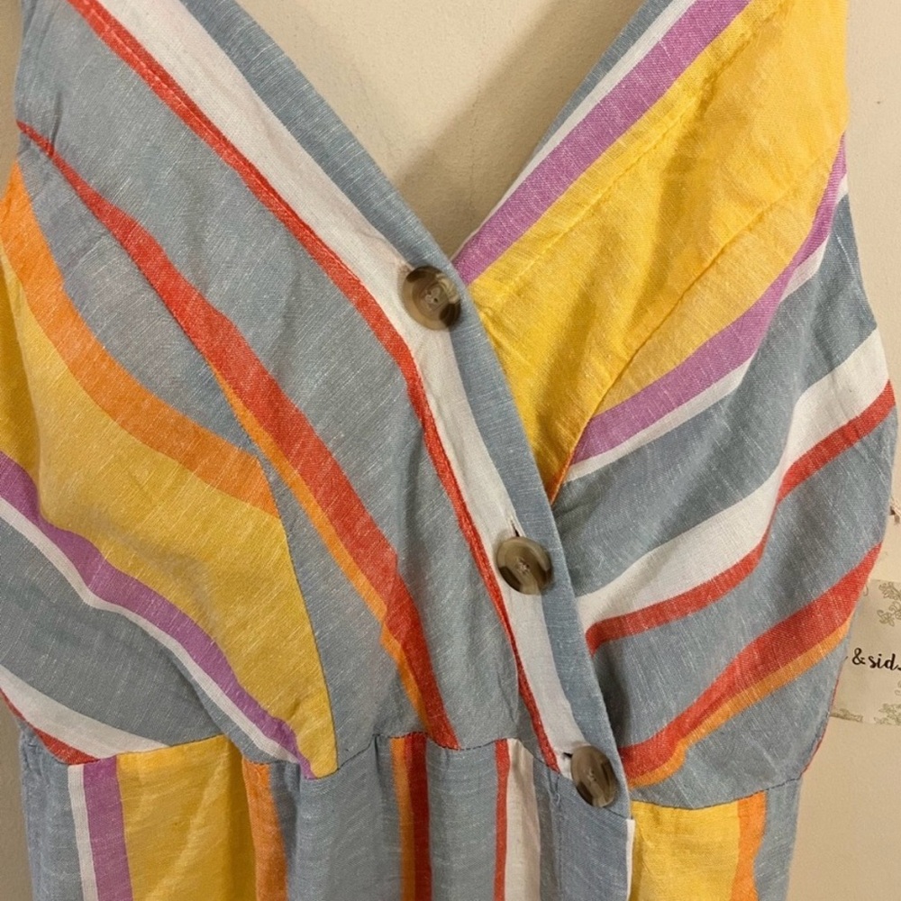Striped Summer Button-Front Sundress - Picture 3 of 9